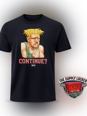 TEN-O Street Fighter Guile Continue? Graphic T Shirt XXL NWT Capcom